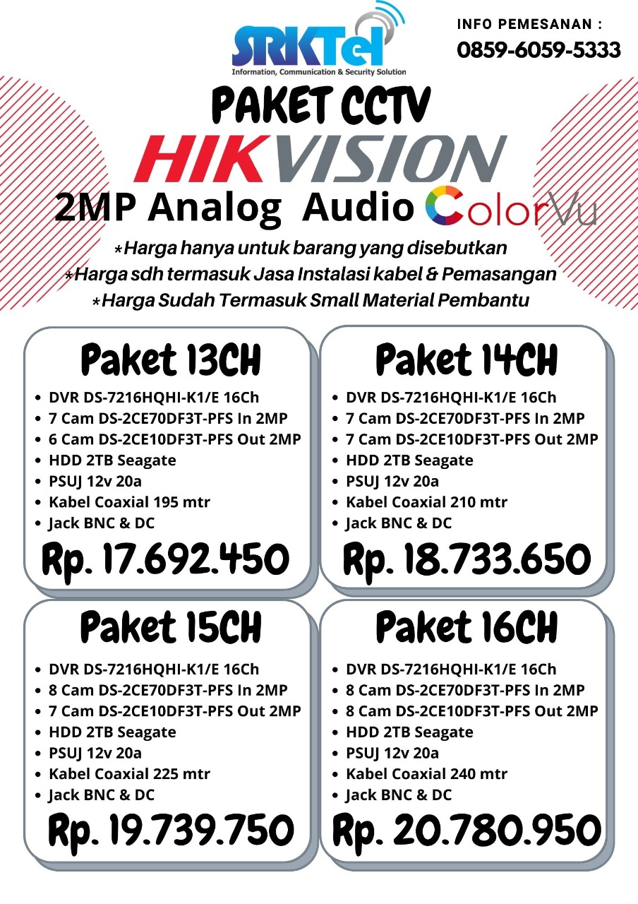 Paket 16 CCTV Hikvision ColorVu